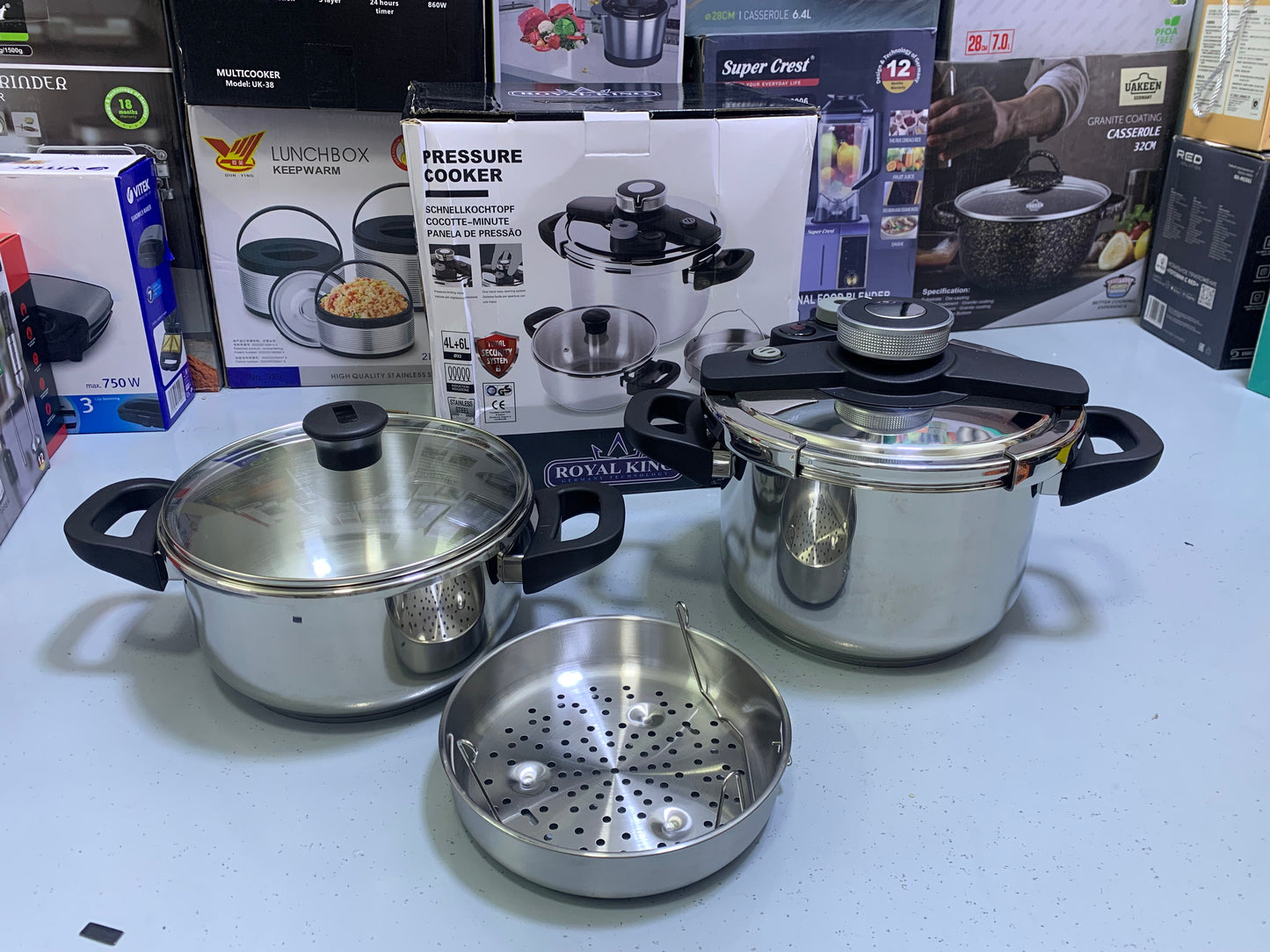 Royal King 3 in 1 Pressure 4L and 6L Stainless Steel