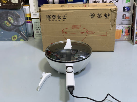 Modengtaitai Electric Frying Pan and Steamer 5L and 1300w Non Stick