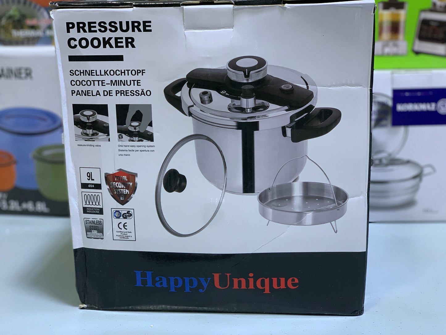 happpy unique 9L 2 in 1 Pressure Cooker Stainless Steel
