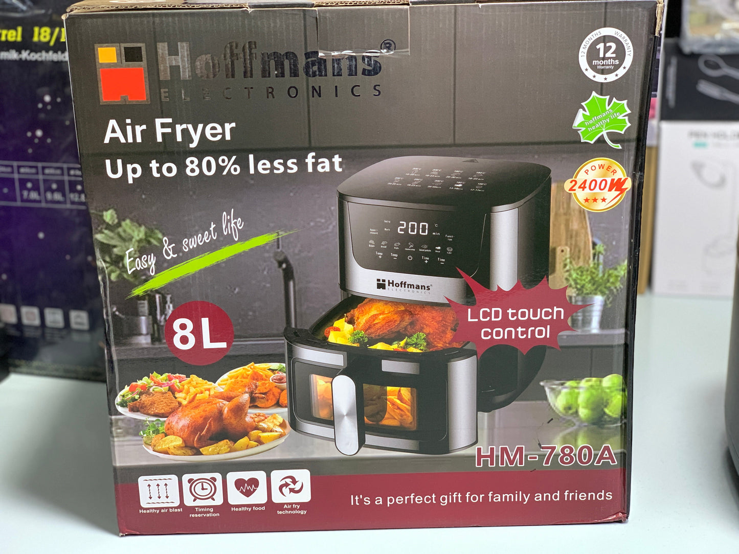 DUBAIZONES™  Hoffmans  Electronics Air Fryer 8L 2400w