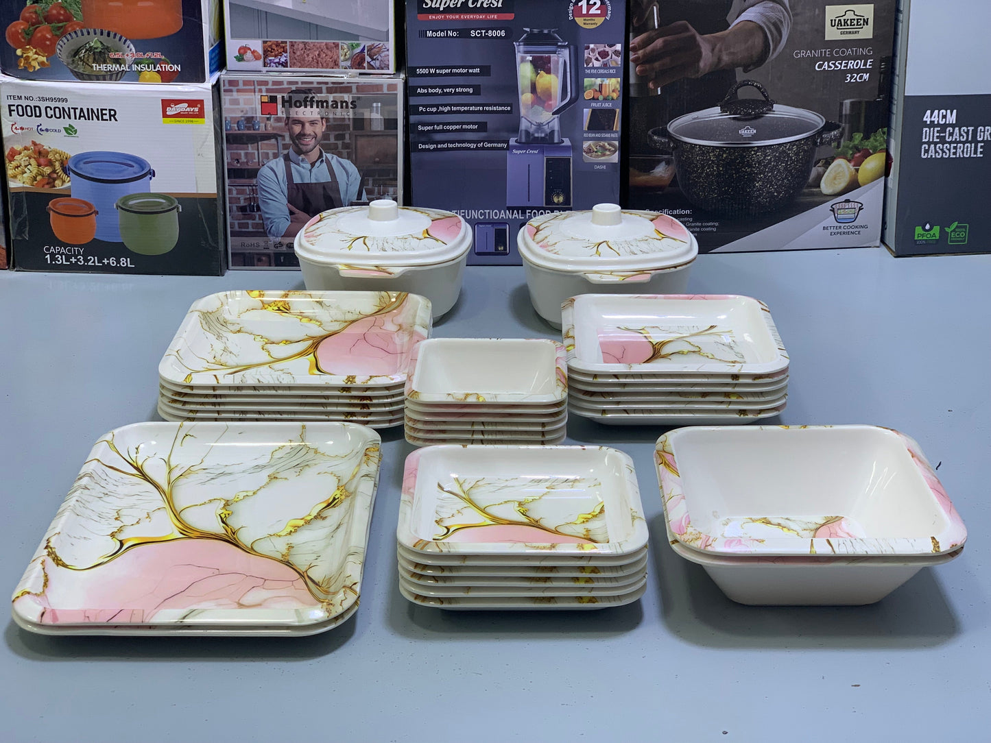 6 Person Melamine Dinner Set