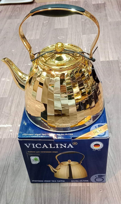 DUBAIZONES™ VICALINA® Germany Technology Golden and Silver Stainless Steel Stylish Tea Kettles