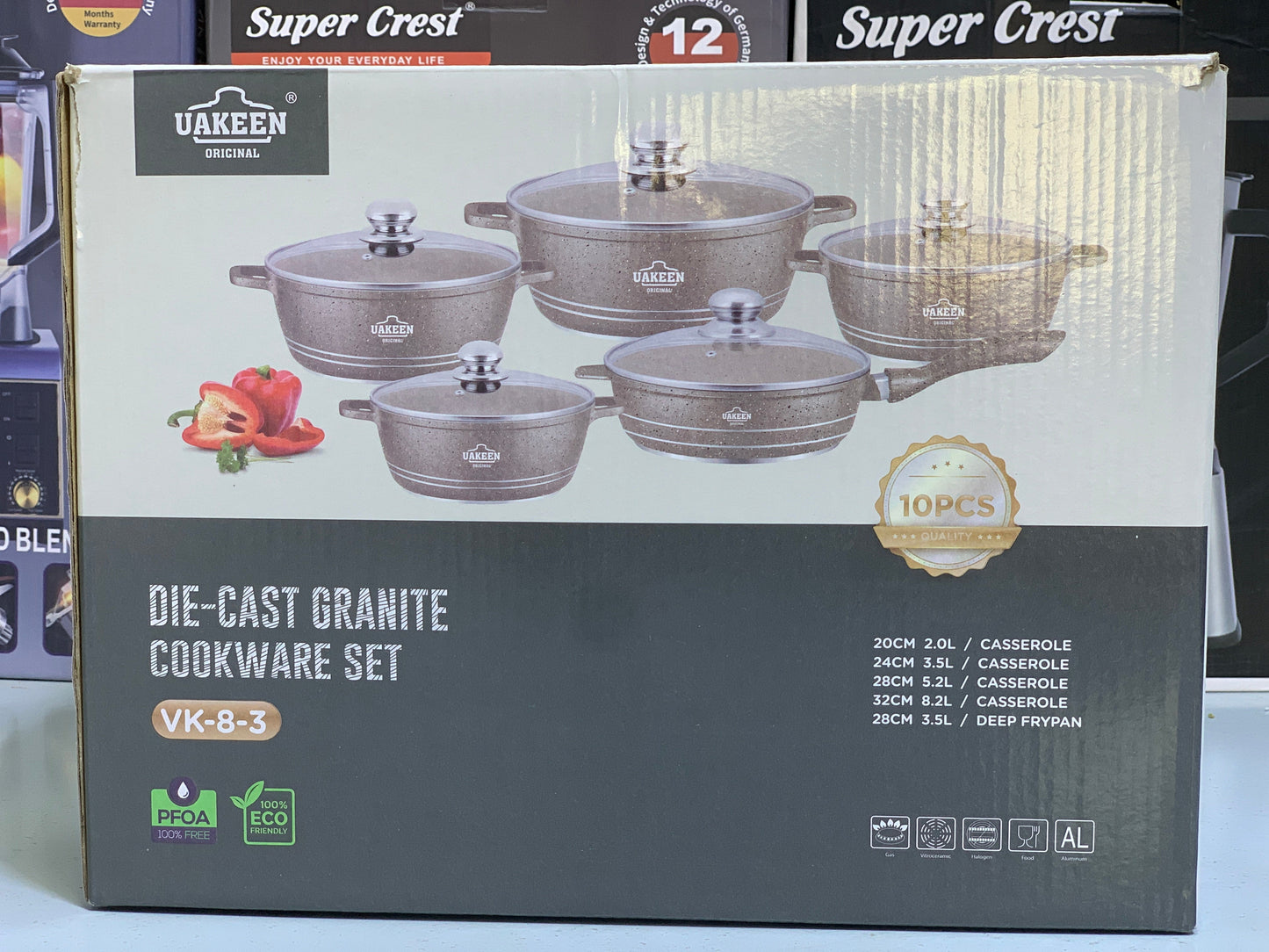 Uakeen Original 10 Pieces Cookware Set