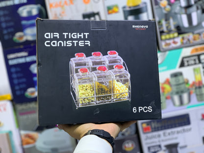 6 Pieces Kitchen Spice Seasoning 🧂 Tanks, Kitchen Storage Organizer, Airtight Storage Jars