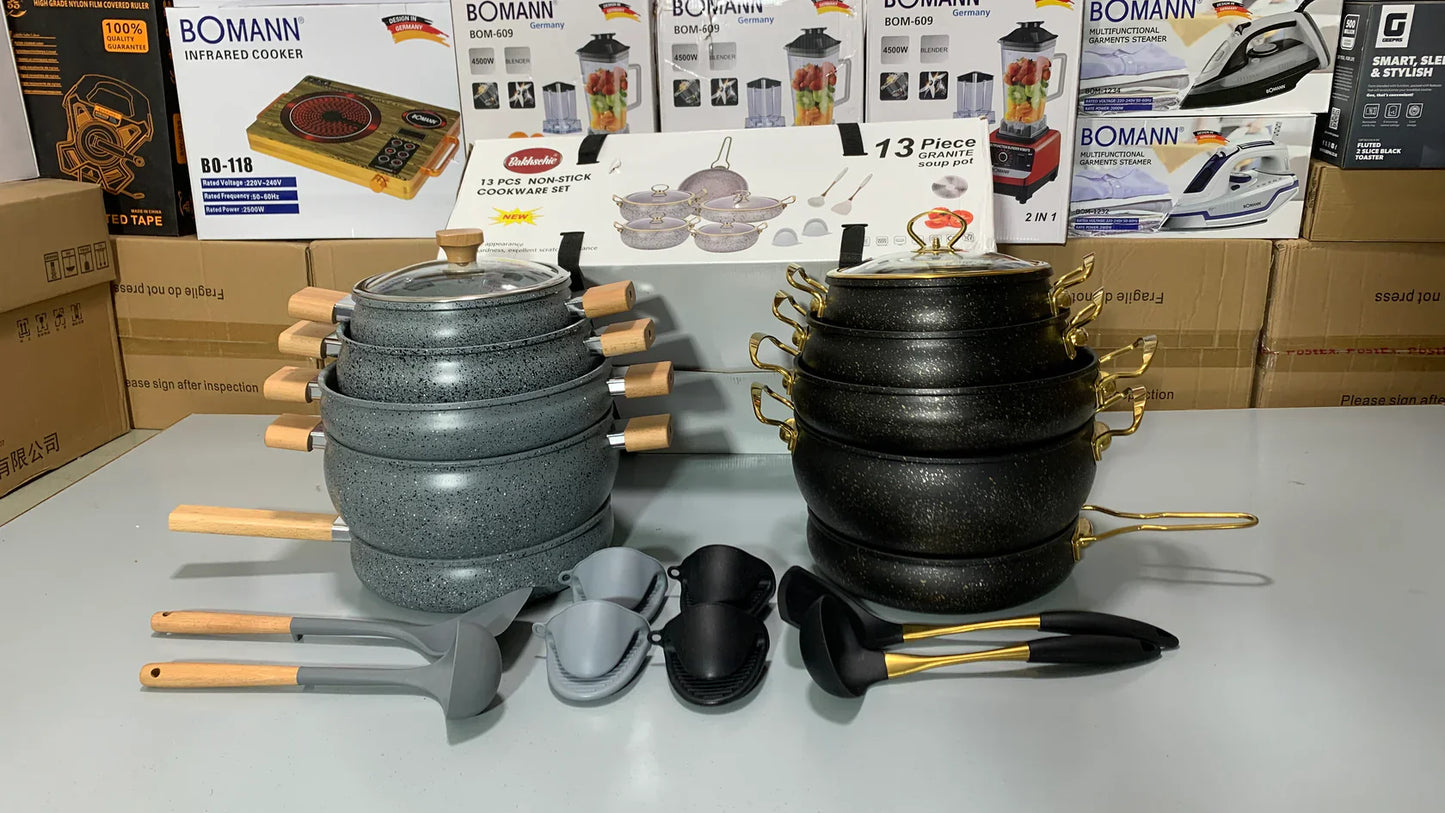 DUBAIZONES™  IMPORTED 13pcs Premium Cookware Set – Versatile and Stylish for Every Kitchen