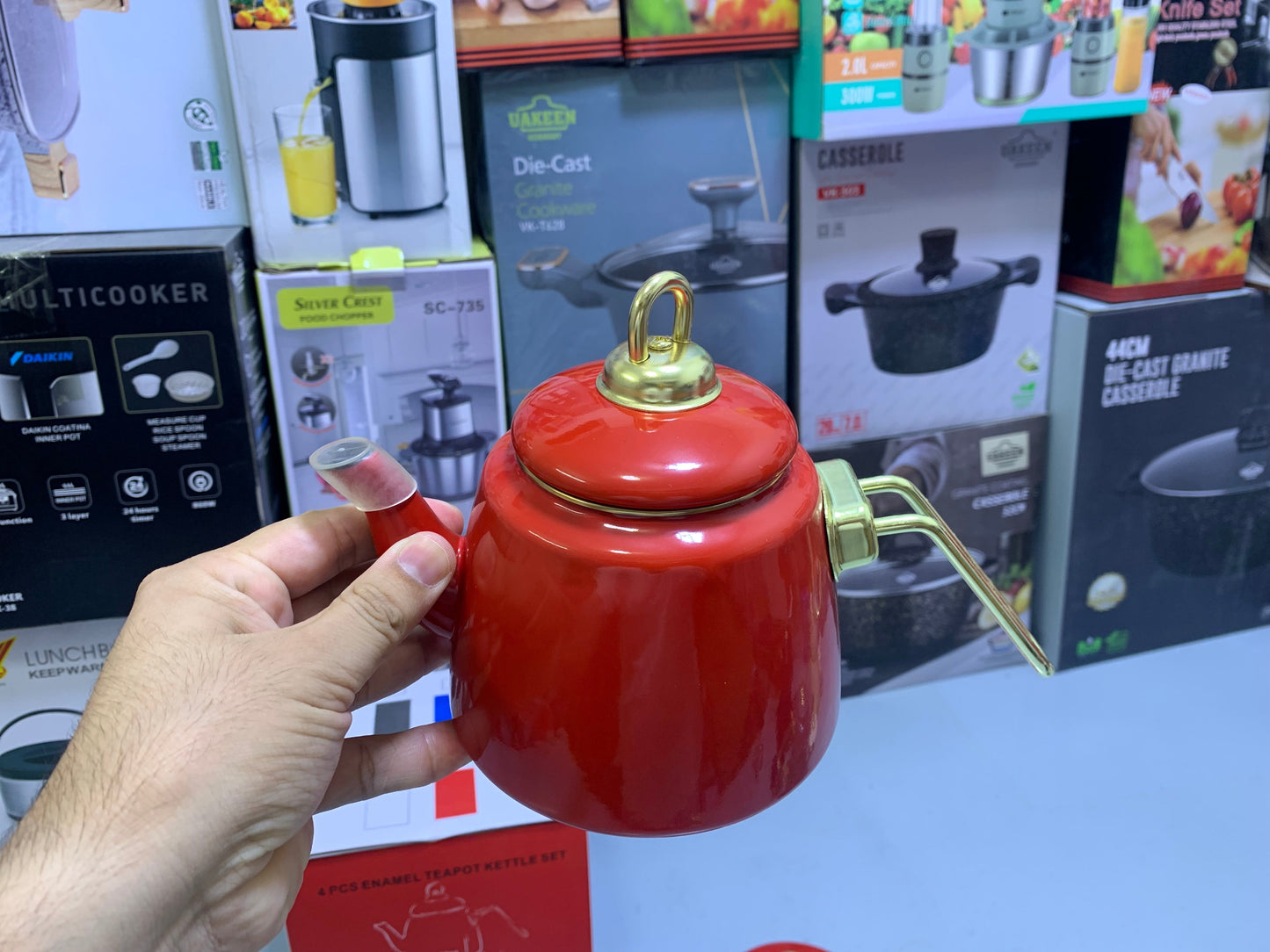 Turkish GuzelEmaye  2 Pieces Enamel Teapot kettle 1000ml and 2100ml