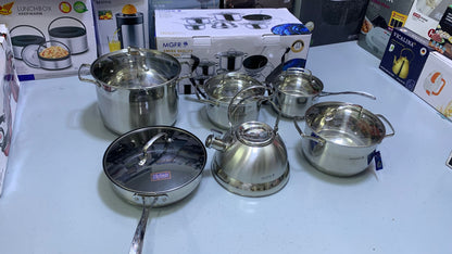 MGRF 12 Pieces Cookware Set Stainless Steel 18/10 Super Capsule Bottom