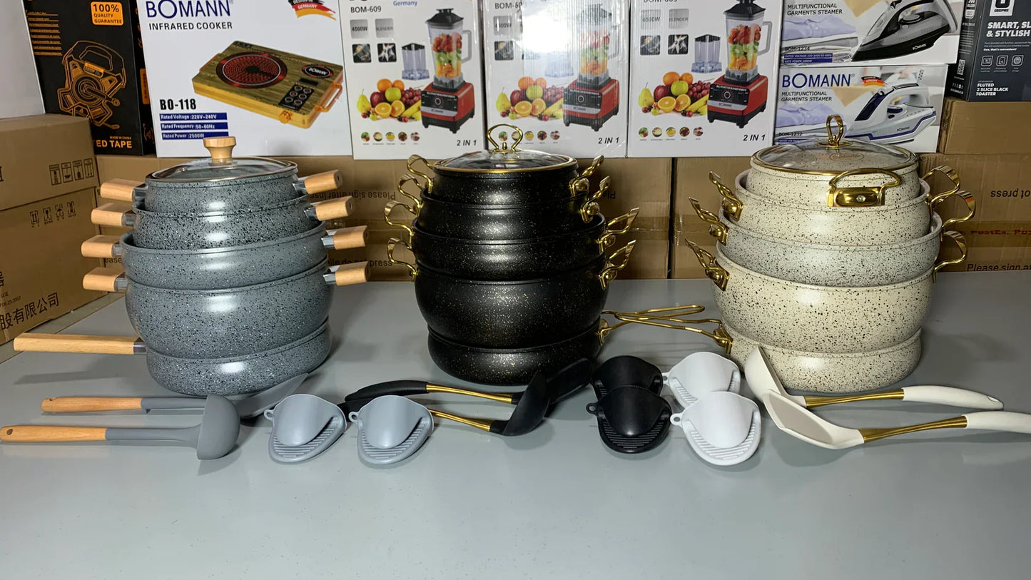 DUBAIZONES™  IMPORTED 13pcs Premium Cookware Set – Versatile and Stylish for Every Kitchen