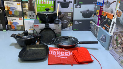 Uakeen 13-Piece Premium Non-Stick Cookware Set – Elegant German Design for Modern Kitchens