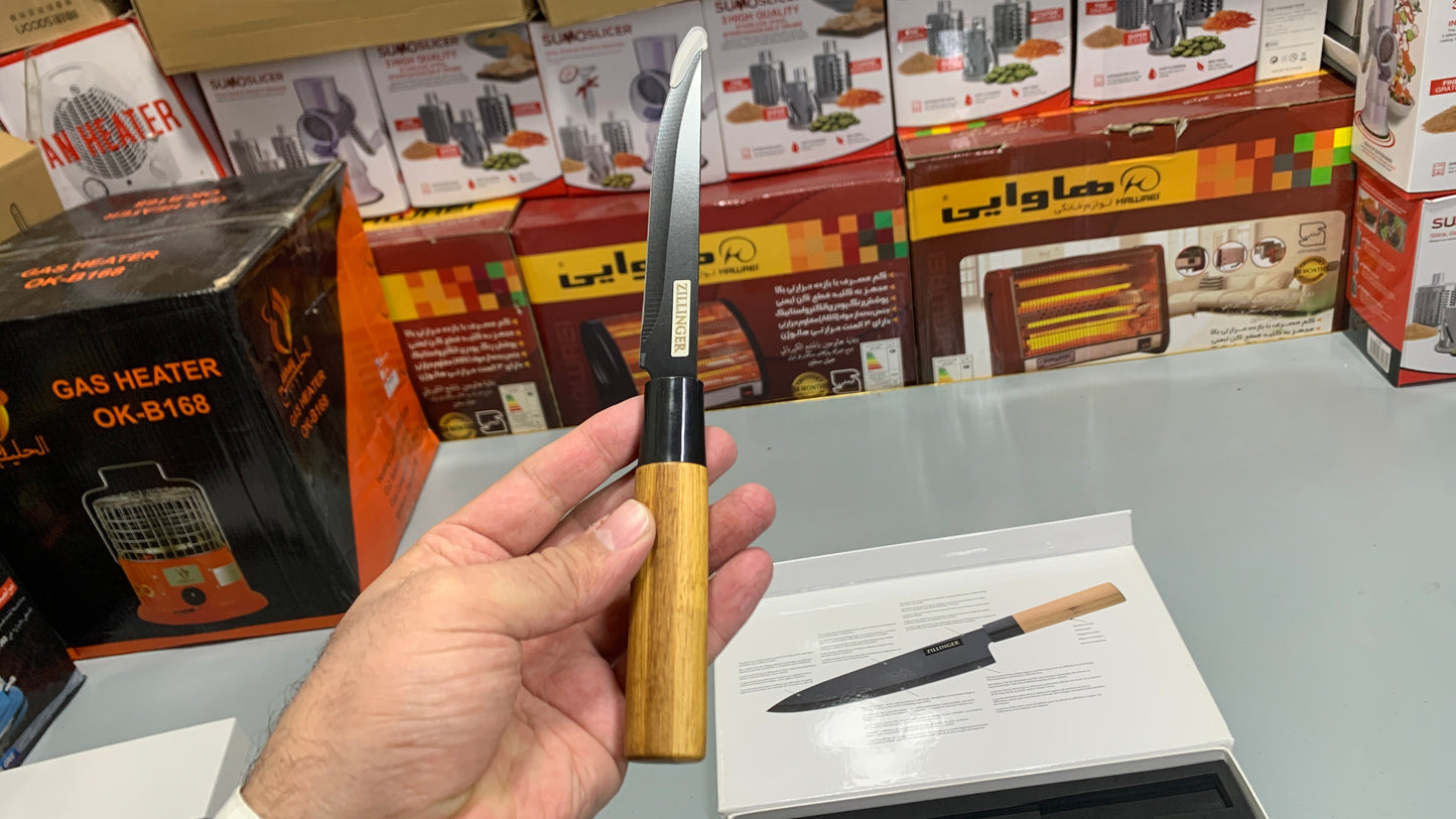 DUBAIZONES™ Bamboo Handles Kitchen Knife Set 4 Pieces