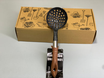 Kitchen Spoon Set 3 in 1 with wooden textured Handle