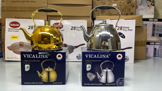 DUBAIZONES™ VICALINA® Germany Technology Golden and Silver Stainless Steel Stylish Tea Kettles