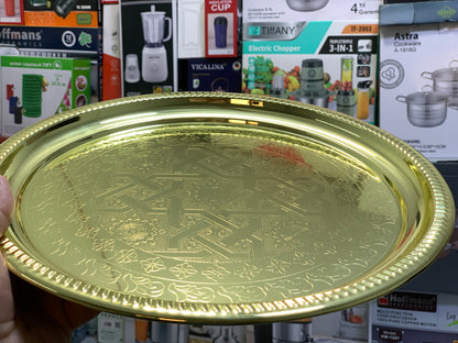 Golden Serving Trays 36cm 38cm and 40cm Stainless Steel