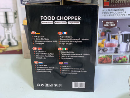 Ancher Plus Food Chopper and Grinder 5L and 1000w with Double Blades Model l: APC-850