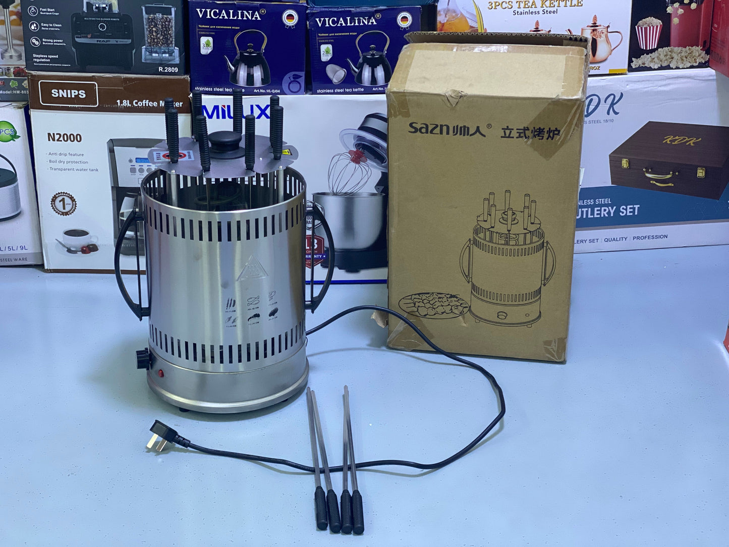 Rotating BBQ and Grill Maker , Mini Kebab Grill for Home