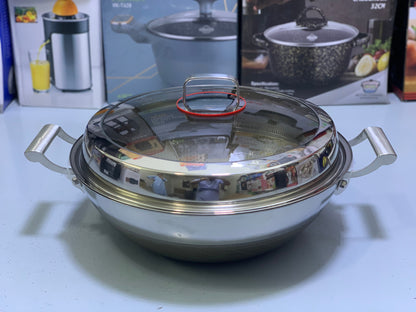 Laser Coating Handi , Karahi, Silver Gray