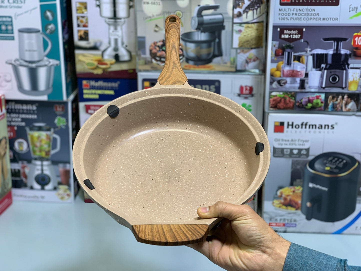 DUBAIZONES™ Granite Coated Deep Frying Pan 28 cm