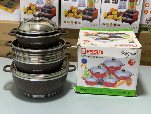 DUBAIZONES™ 10 PCS  Dessini Die Cast cookware Set