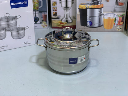 Karkmos 3 Pieces  Casseroles Cookware Set  Cri-Ni Stainless Steel