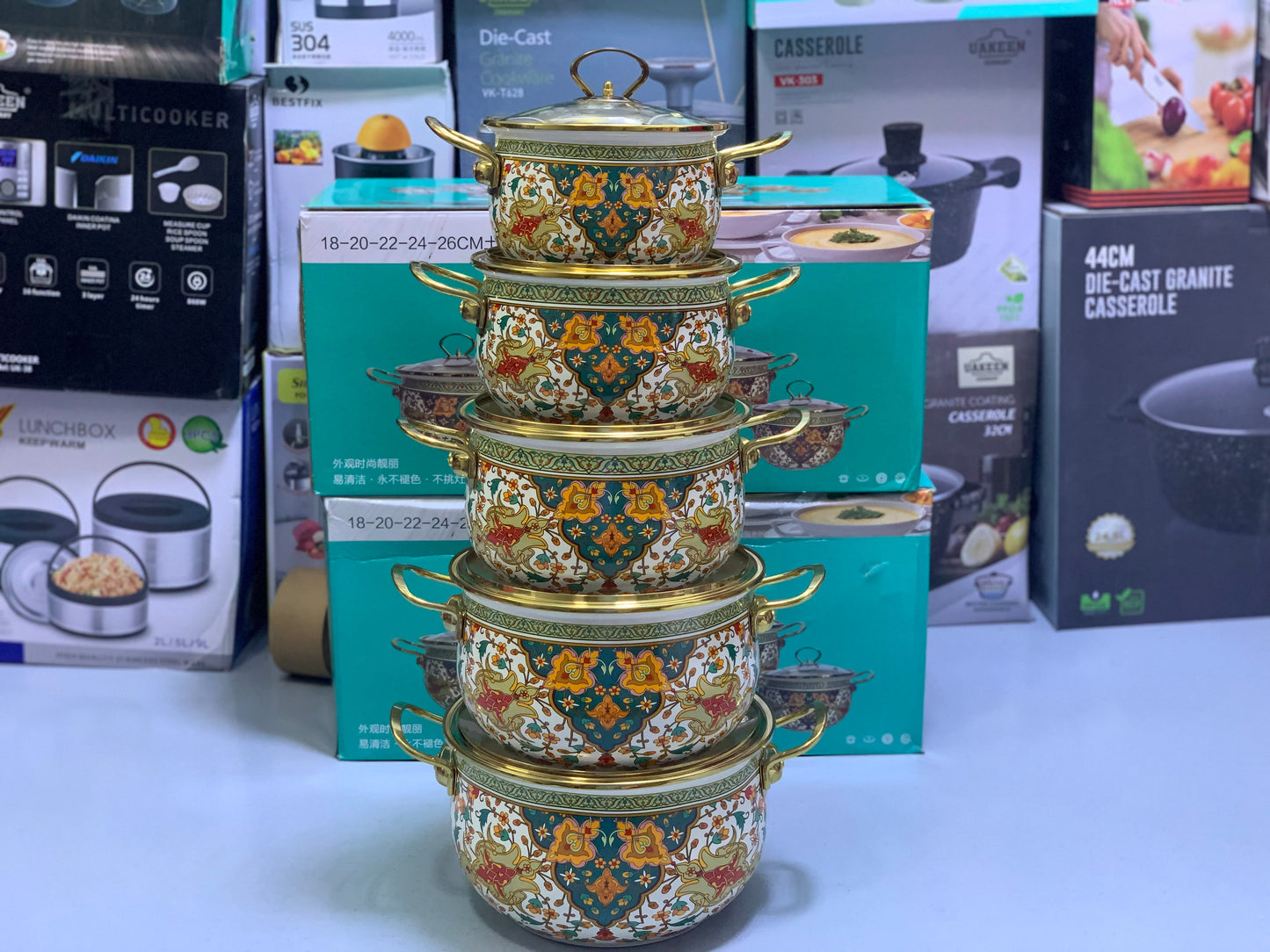 Non Stick Enamel Coating Cookware Set 10 Pieces