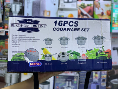 Berghome Line 16 Pieces Cookware Set Stainless Steel