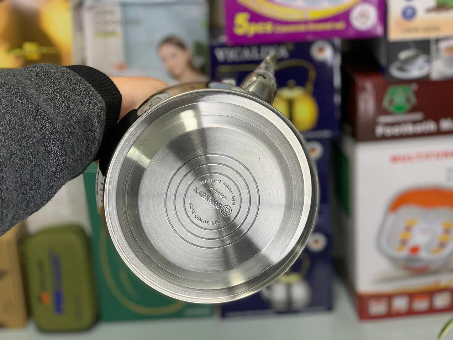 DUBAIZONES™ Karkmos Stainless Steel Kettle with Glass Lid (2.5L & 3L)