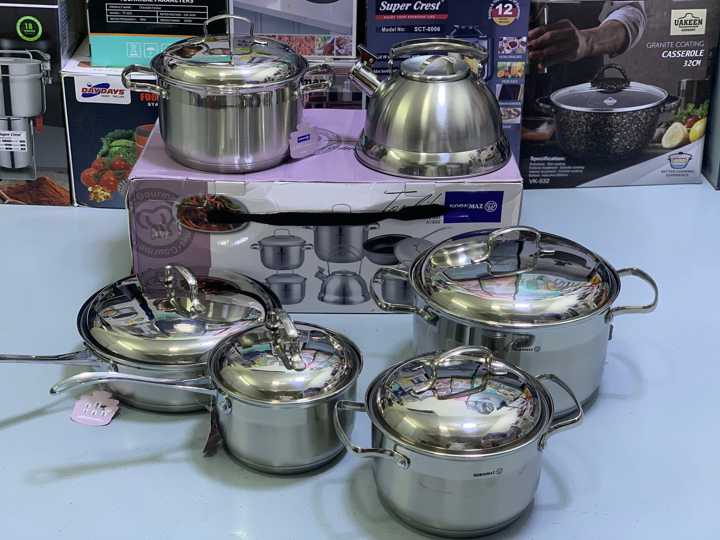 Korkmaz 12 Pieces Cookware Sets|A1889