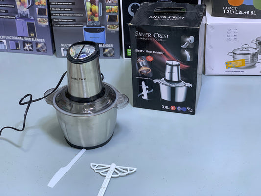 Silver Crest Meat Chopper – 3L Capacity | 1000W Powerful Motor | Stainless Steel Build