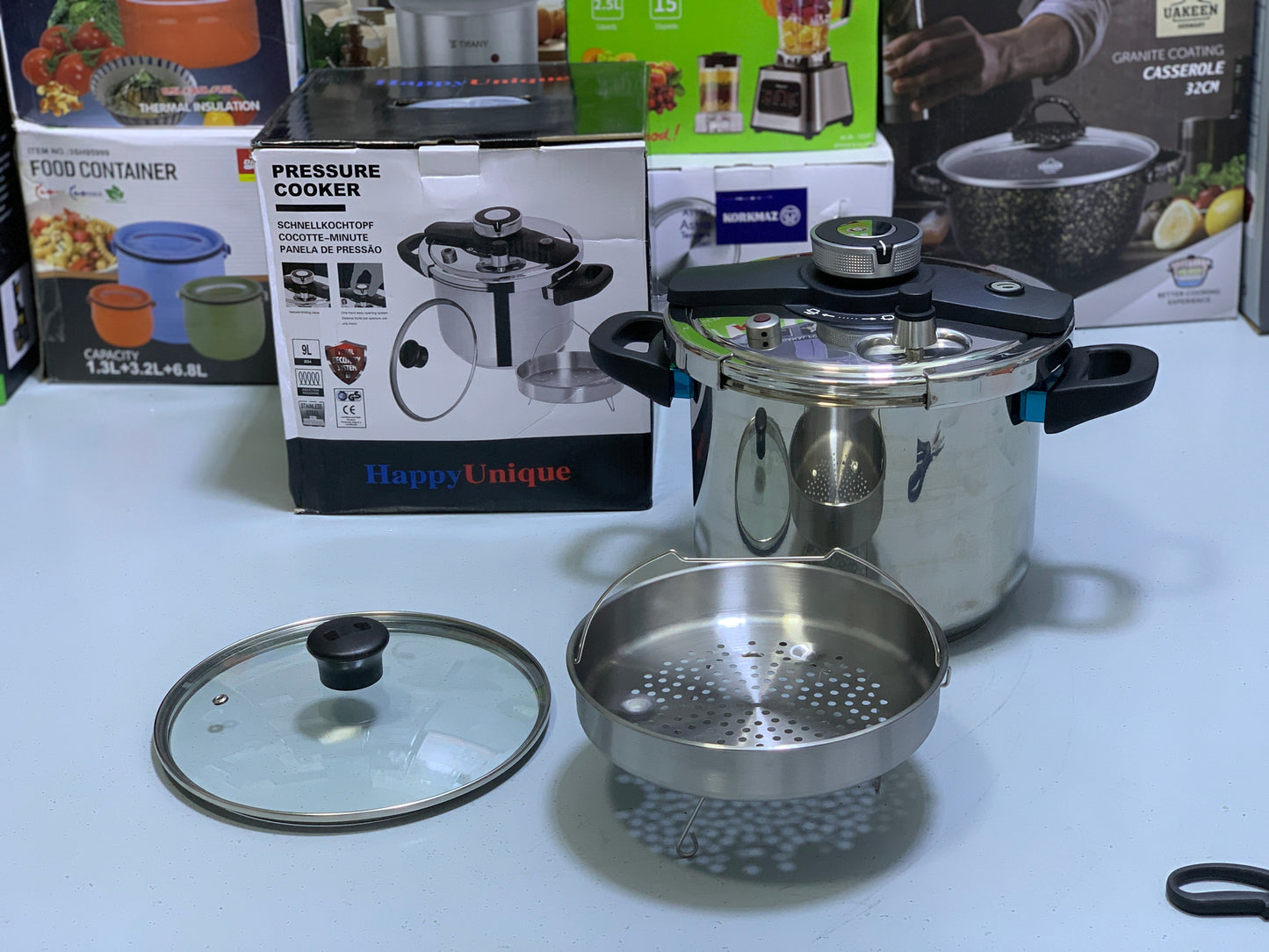 happpy unique 9L 2 in 1 Pressure Cooker Stainless Steel