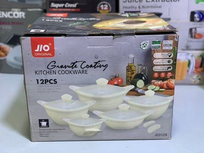 Jio Granite Coating Kitchenware 12 Pieces Set