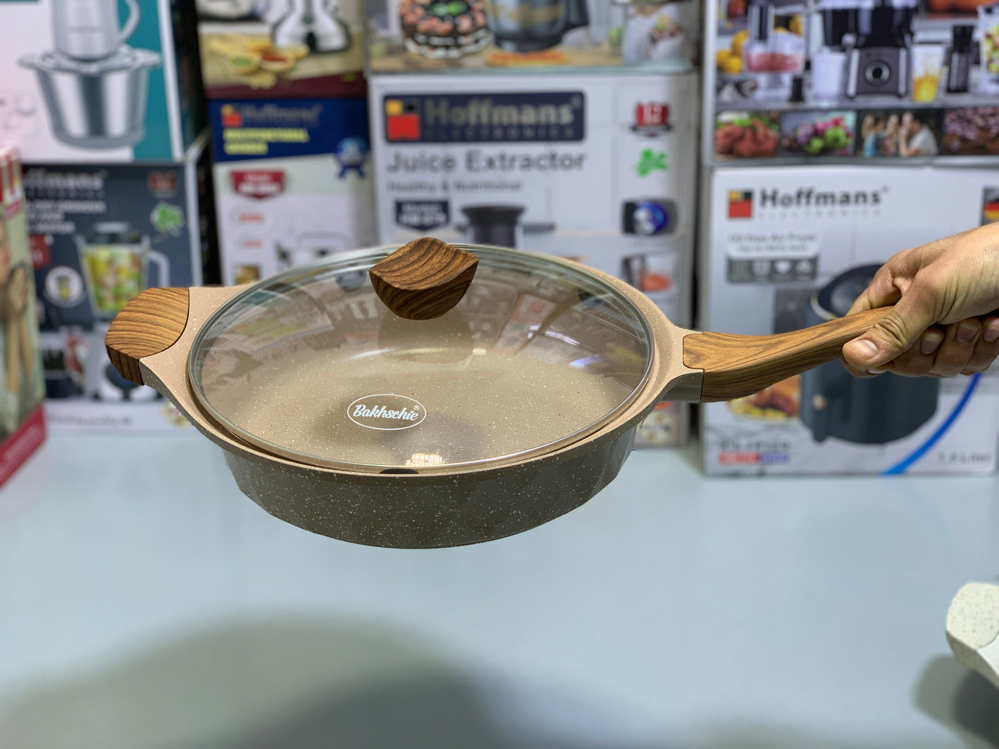 DUBAIZONES™ Granite Coated Deep Frying Pan 28 cm