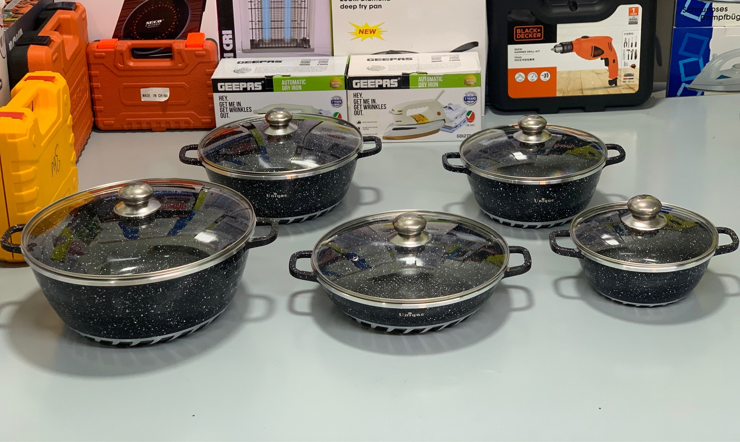 DUBAIZONES™ Imported Unique's 10 Pieces Cookware Se