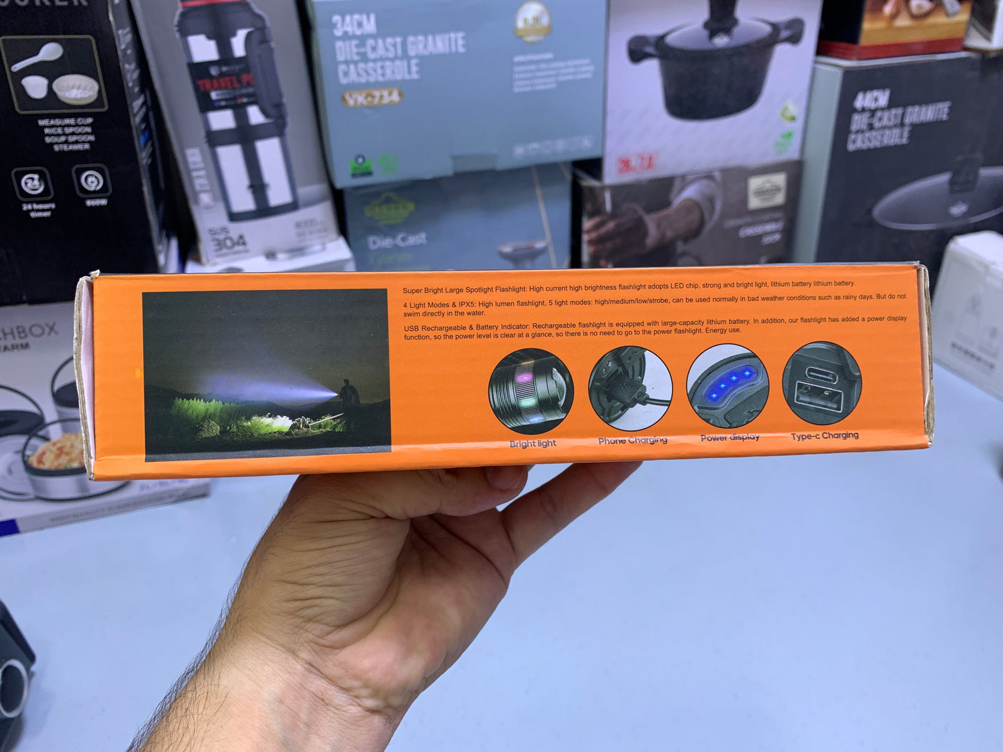 High Power Super Bright Flashlight Aluminium Alloy White Laser Light