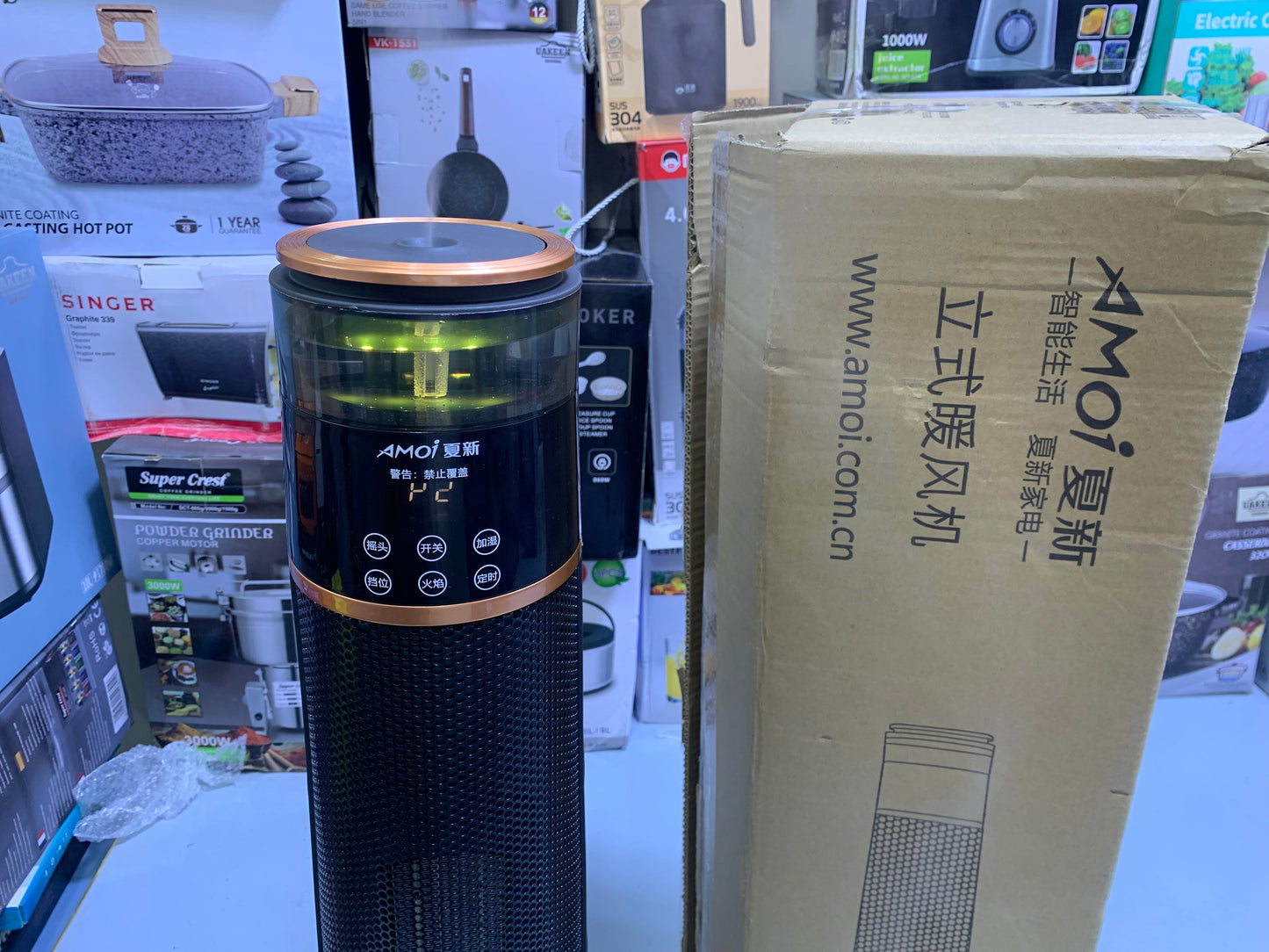 Remote Control Rotating Electric Heater with humidifier 2000w