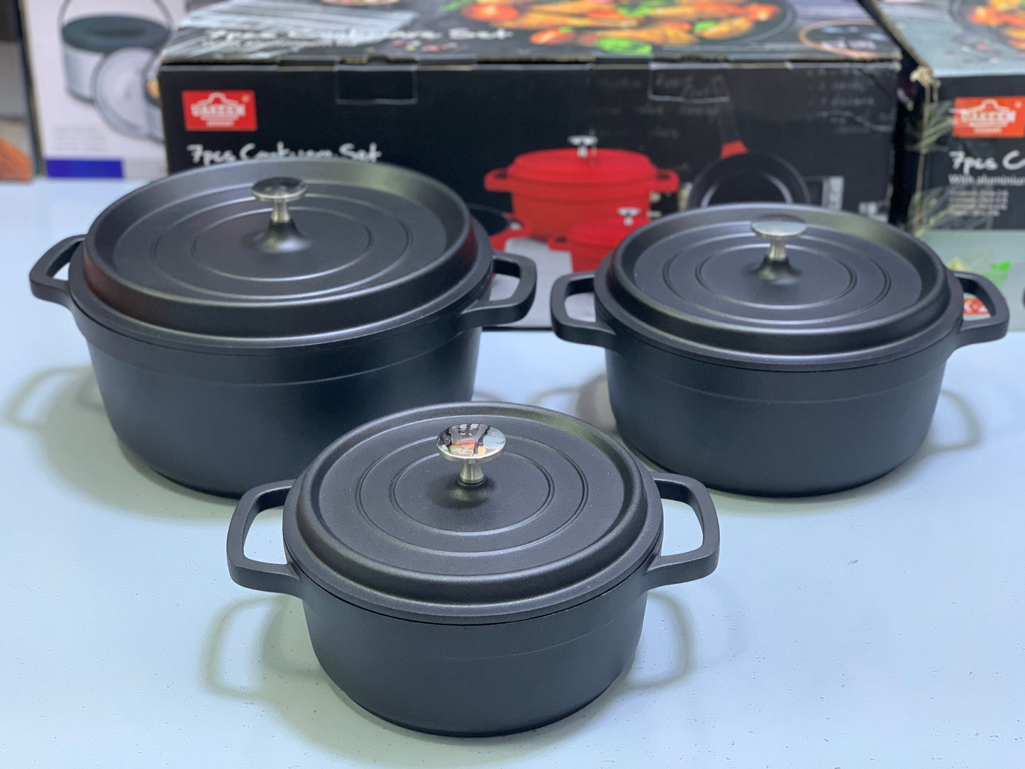 UAKEEN 7 pieces Die-Casting Aluminium Cookware Set|VK-21
