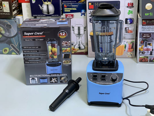 Super Crest Blender 5500w Stainless Steel Blades and Unbreakable Jug Model: SCT-8007