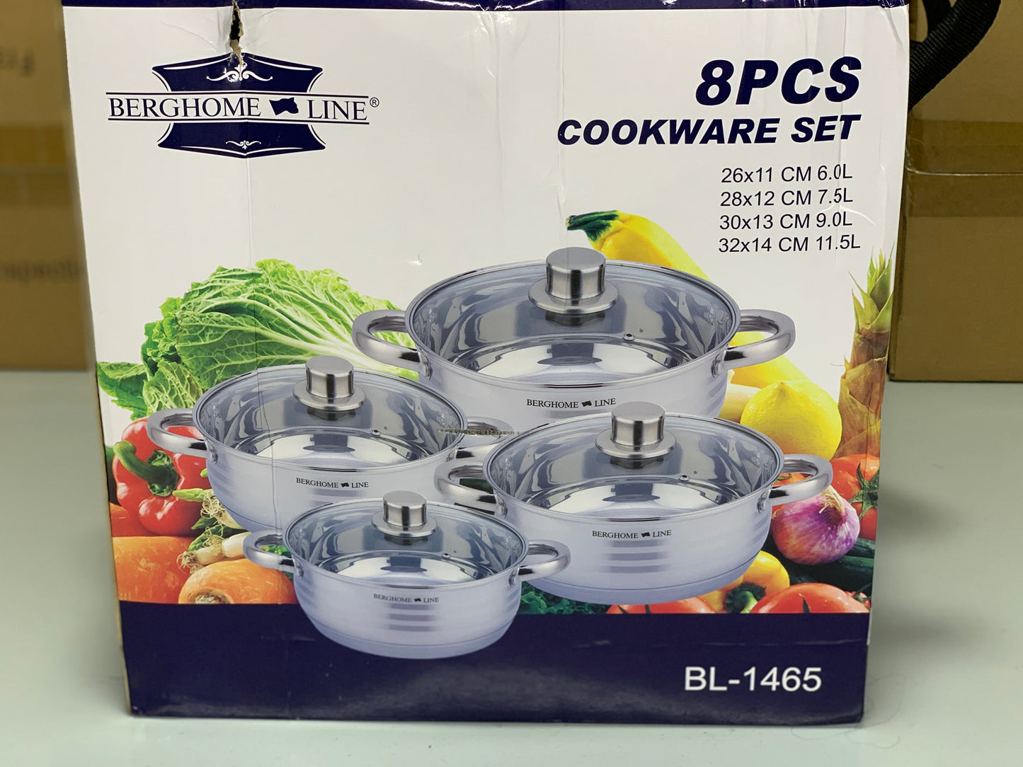BERGHOME 8PCS Cookware Set | 8 Pieces Stainless Steel Cookware Set