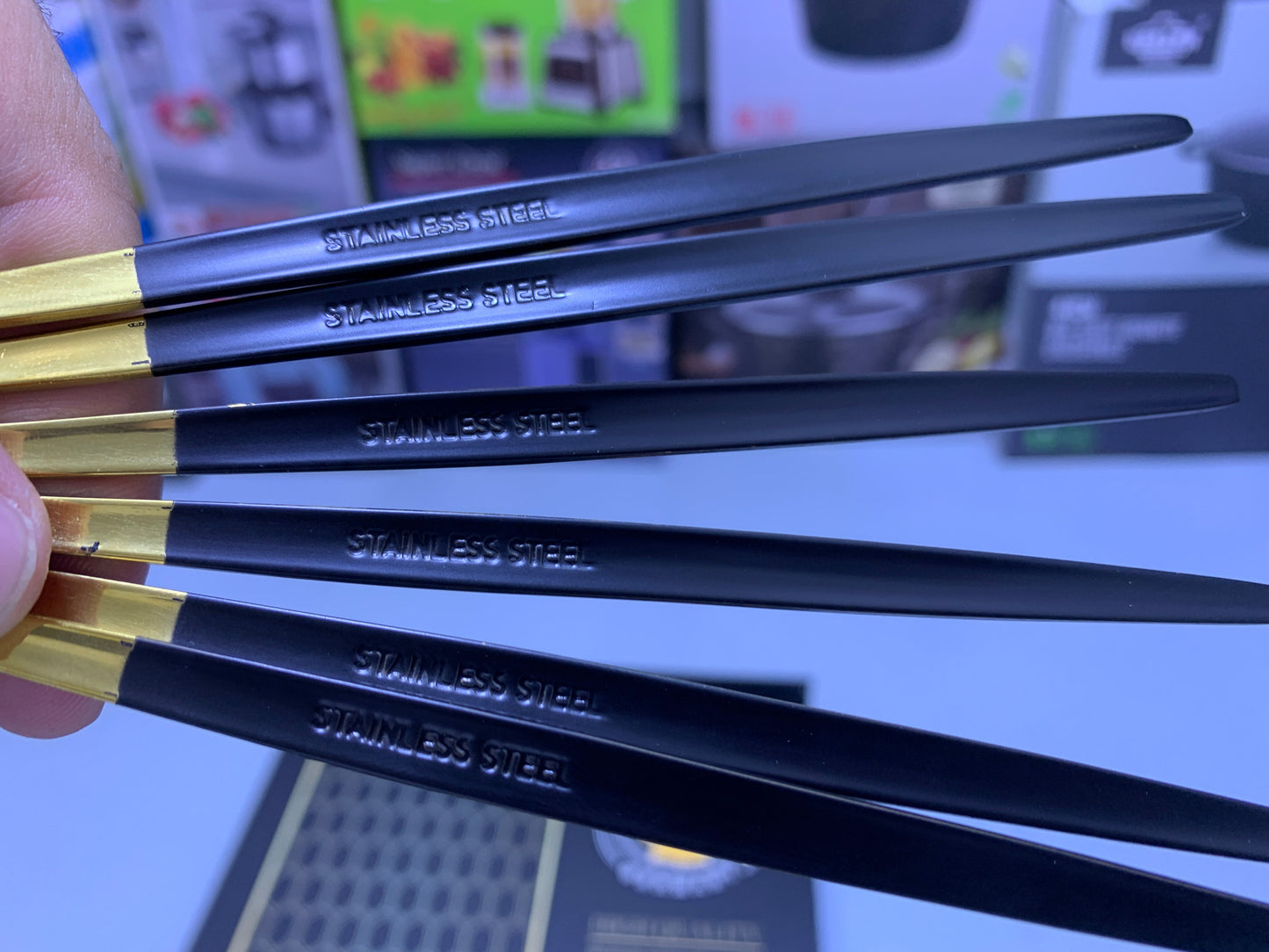 Black and Golden Cutlery Set 24 Pieces