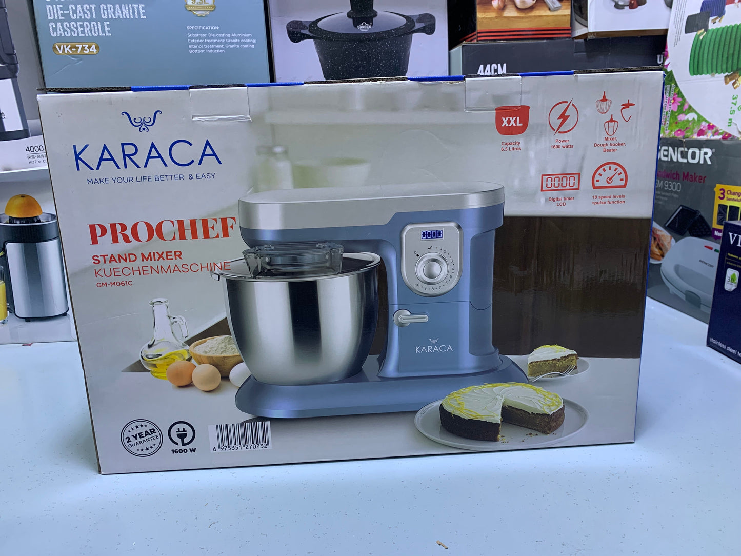 Karaca Stand Mixer 6.5L and Digital Timer display