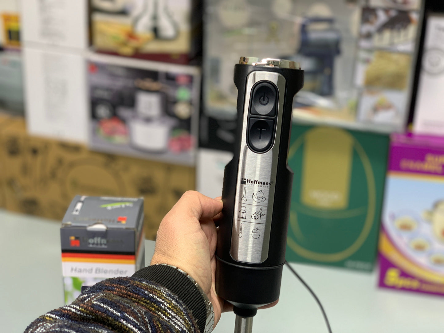 DUBAIZONES™ Hoffmans Electronics Hand Blender Stainless Steel