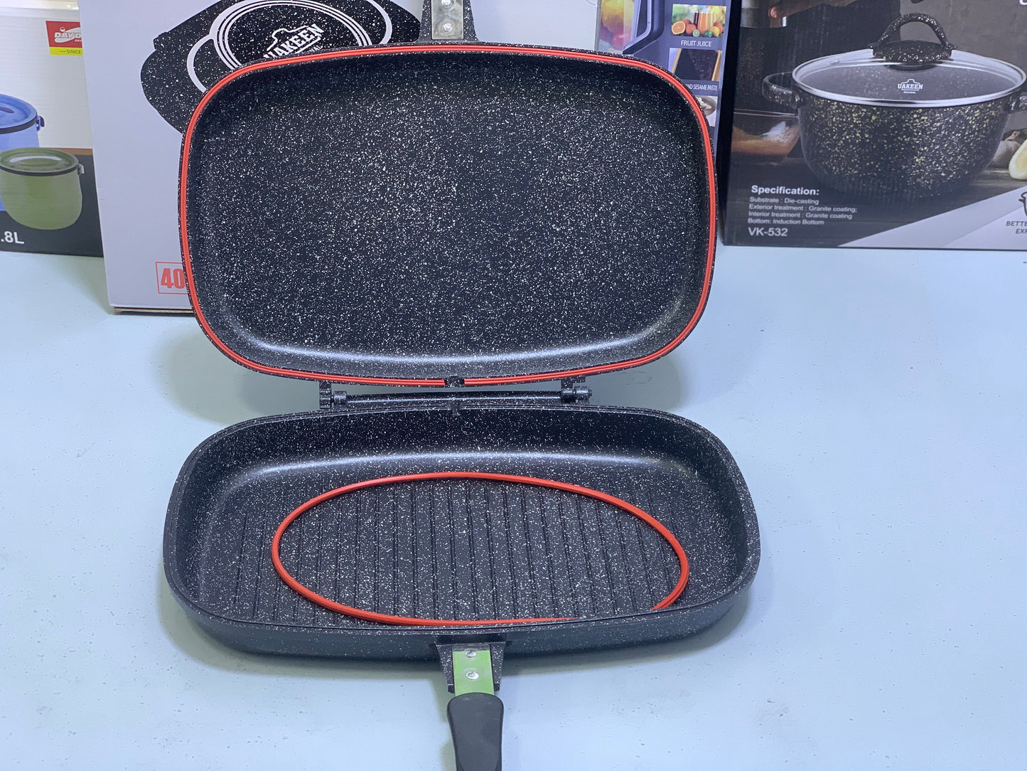 UAKEEN Original Grill Pan| 40 cm and 36 cm| Die-Casting|