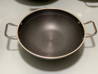 DUBAIZONES™ HoneyComb Laser Coating deep karahi/Handi , Stainless Steel