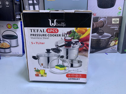 TEFAL 3 in 1 Pressure Cooker 5L and 7L Stainless Steel 18/10
