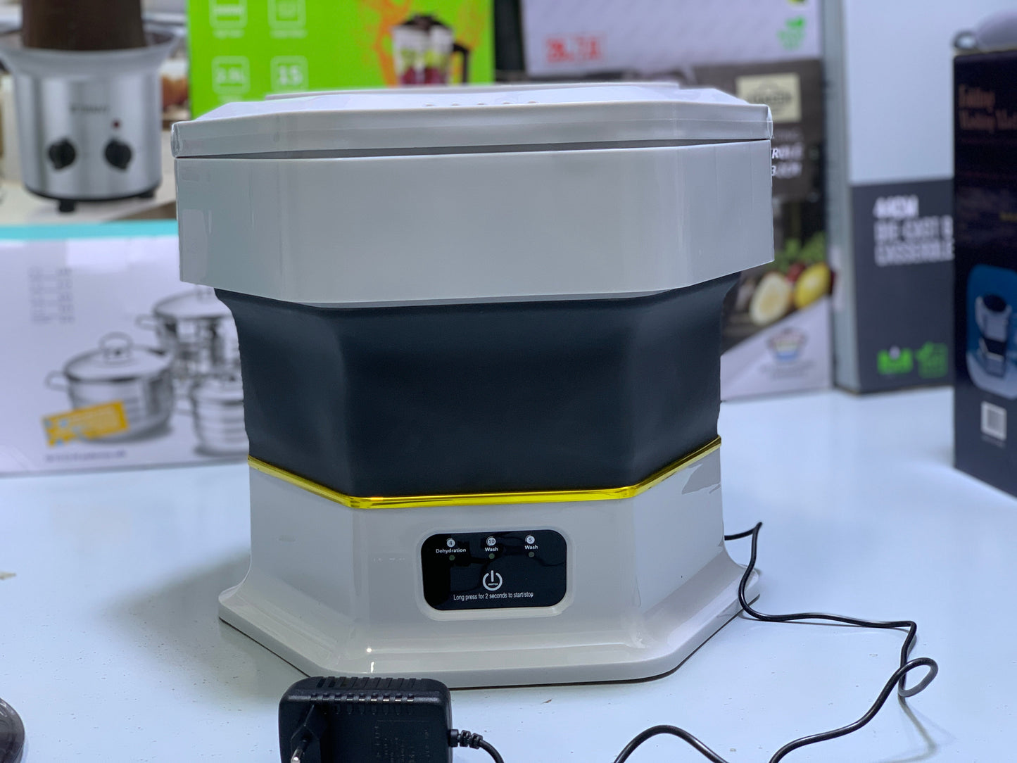 Folding portable washing machine