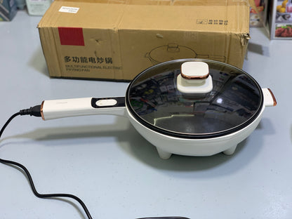 Multifunctional Electric Frying Pan and Steamer with Silicone Spoon