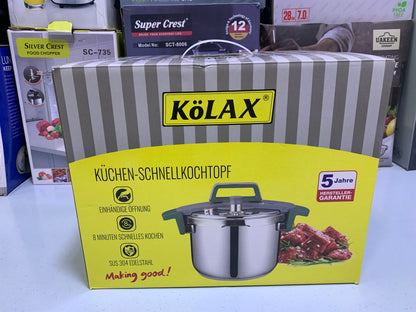 Kolax Pressure Cooker 6L and Stainless Steel 18/10 Capsule bottom