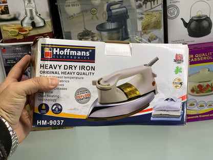 DUBAIZONES™ Hoffmans Electronics Heavy Duty Dry Iron 1200w and Non Stick Plate