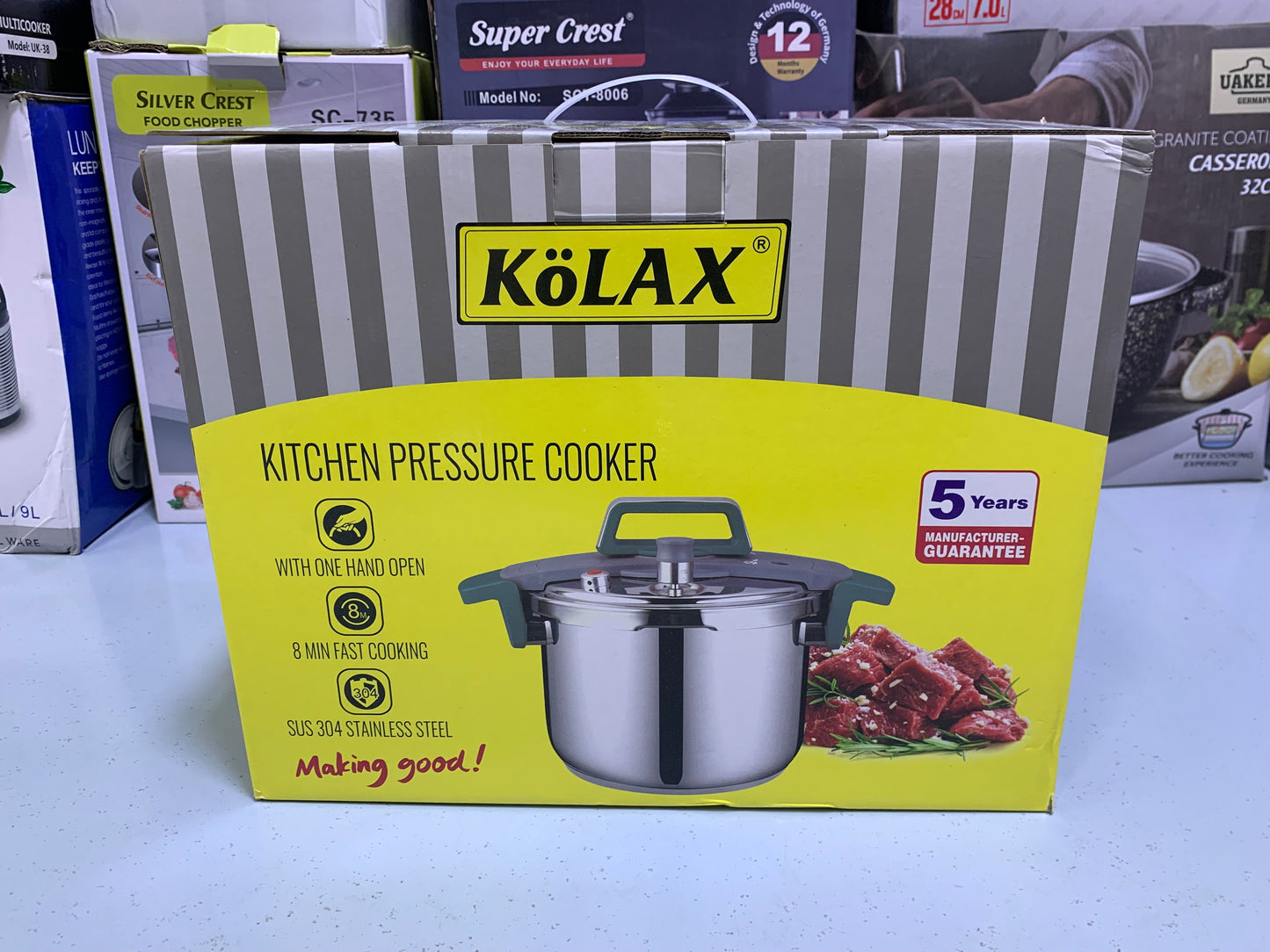Kolax Pressure Cooker 6L and Stainless Steel 18/10 Capsule bottom