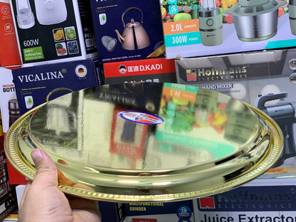 Golden Serving Trays 36cm 38cm and 40cm Stainless Steel