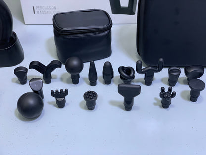 Chirogun Percussion Massage Gun – 4 Speeds | 17 Heads | 2 Bonus Massage Balls